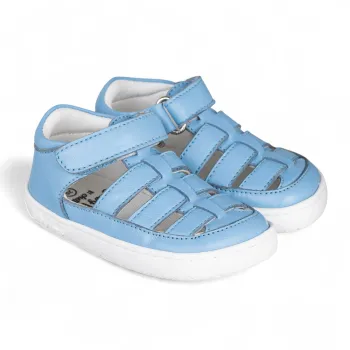 Sandale barefoot primii pasi, piele naturala, talpa ultraflexibila, Chetto bleo